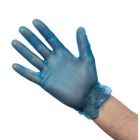 Hygiplas vinyl handschoenen blauw gepoederd L