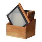 Securit menumappen set met houten box A4 zwart