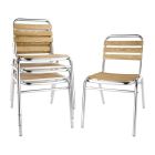 Bolero aluminium en essenhouten stoelen (4 stuks)