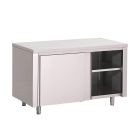 Gastro M RVS werktafel met schuifdeuren 88x160x70cm