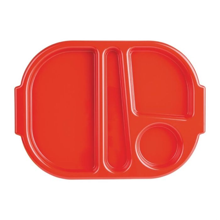 Olympia Kristallon dienbladen met vakken 37,5x27,8cm rood