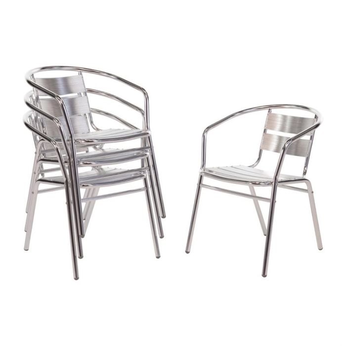 Bolero stapelbare aluminium stoelen (4 stuks)