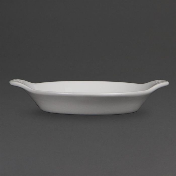 Olympia Whiteware ronde gratineerschalen met handvatten 17x14cm