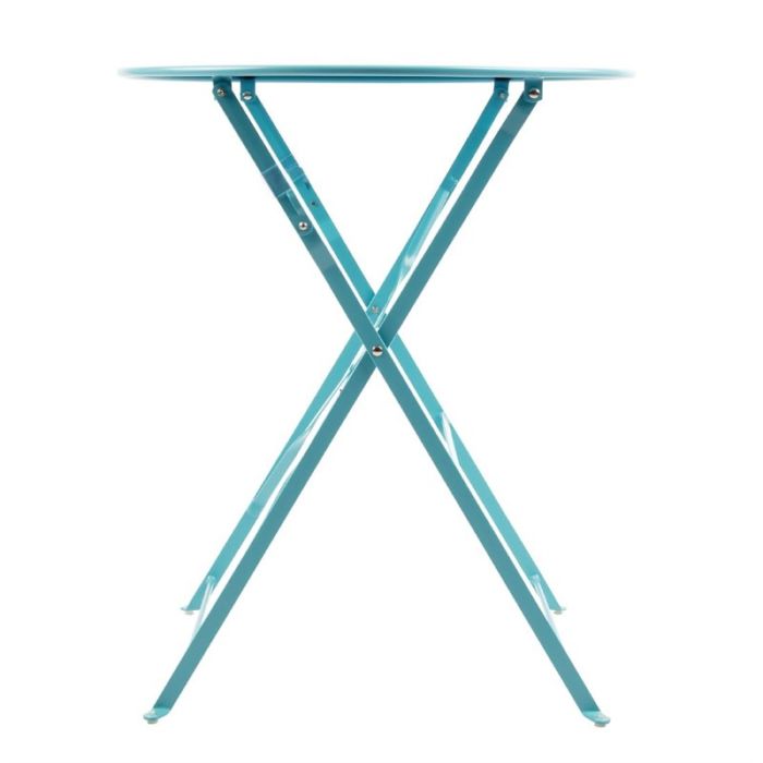 Bolero ronde stalen opklapbare tafel turquoise 59,5cm