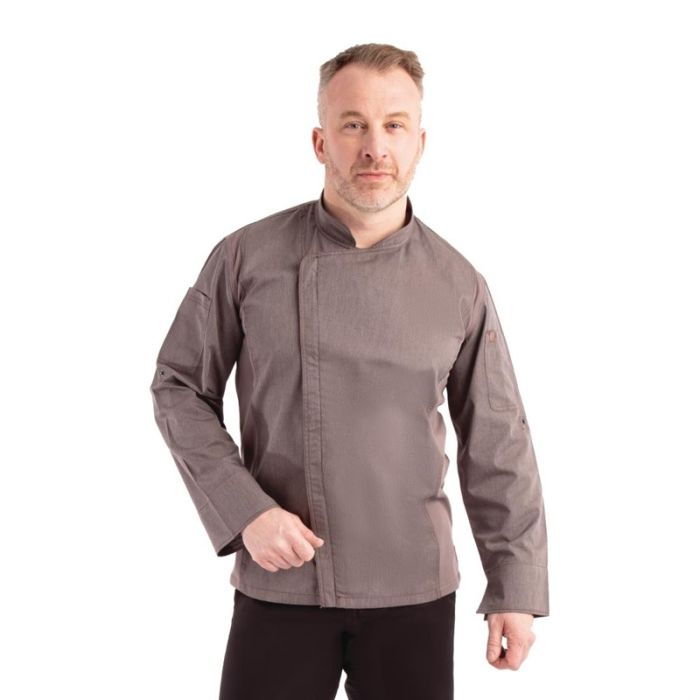 Chef Works Urban Hartford unisex koksbuis met rits lange mouw grijs XL