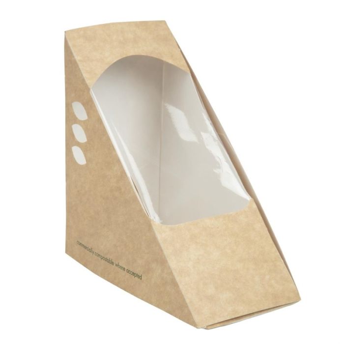 Vegware composteerbare kraft sandwichboxen (500 stuks)