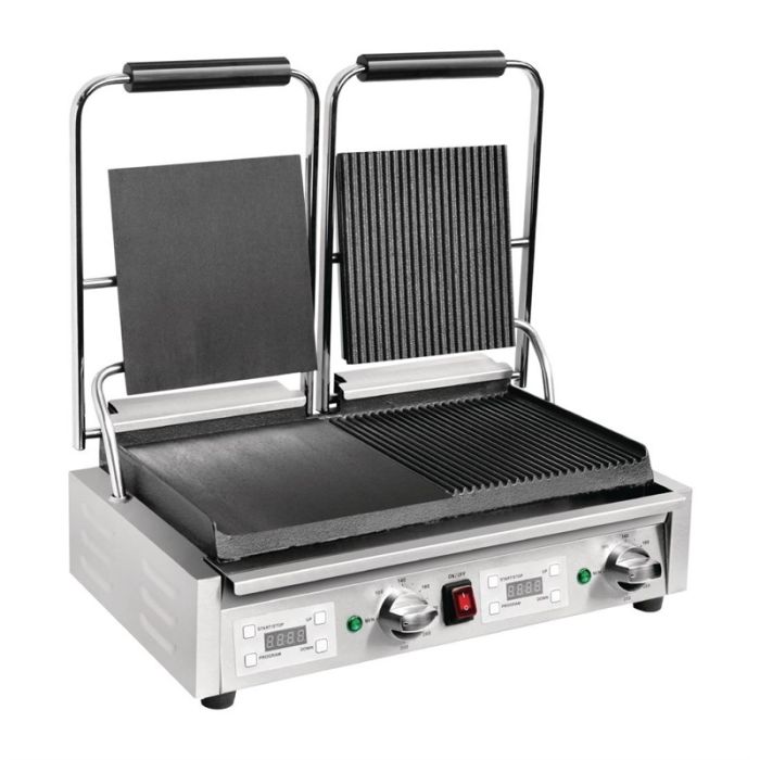 Buffalo dubbele contactgrill glad/groef