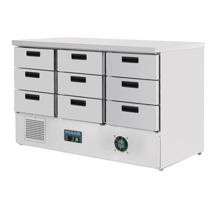 Polar G-serie koelwerkbank met 9 lades 368L