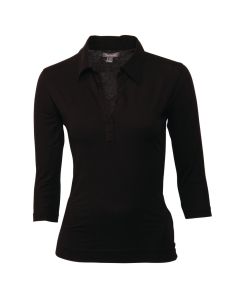 Uniform Works dames T-shirt met V-hals zwart XS