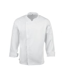 Chef Works Urban Hartford unisex koksbuis met rits lange mouw wit XS