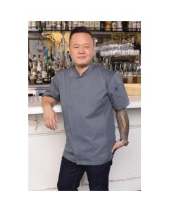 Chef Works Urban Springfield unisex koksbuis met rits korte mouw inktblauw XS