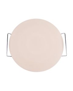 Ronde pizzasteen met metalen houder