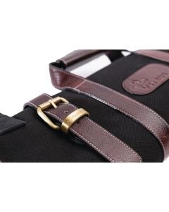 Boldric canvas messenfoedraal zwart voor 17 messen