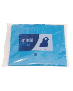 Disposable polyethyleen halterschorten 14,5 micron blauw (100 stuks)