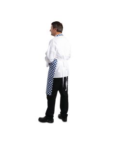 Whites halterschort blauw-wit geblokt