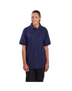 Unisex poloshirt donkerblauw L