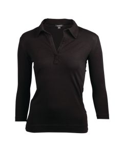 Uniform Works dames T-shirt met V-hals zwart XS