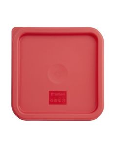Hygiplas vierkant deksel rood medium