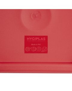 Hygiplas vierkant deksel rood medium