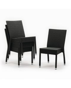 Bolero polyrotan stoelen antraciet (4 stuks)