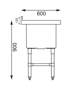 Vogue diepe dubbele RVS spoelbak