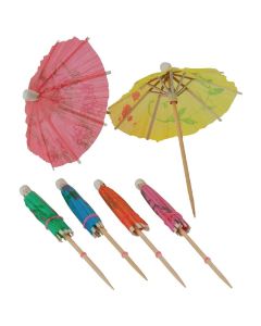 Papieren parasol cocktailprikkers assorti