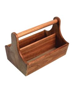 T&G Woodware acaciahouten tafelcaddy met handvat