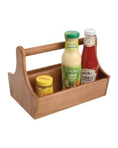 T&G Woodware acaciahouten tafelcaddy met handvat