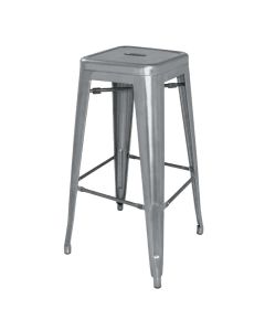 Bolero stalen bistro barkruk grijs (4 stuks)