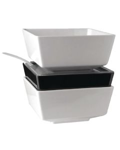 APS Float vierkante melamine kom zwart 19x19cm