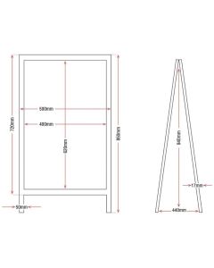 Olympia houten stoepbord 85x50cm