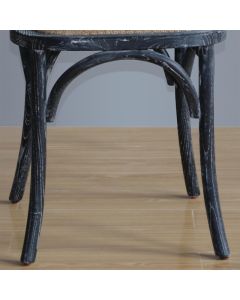 Bolero houten stoel met gekruiste rugleuning black wash
