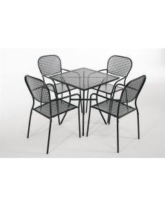 Bolero vierkante stalen bistro tafel zwart 70cm