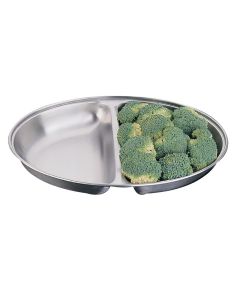 Olympia RVS ovale dekschaal 2 vakken 25,4cm