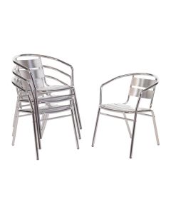 Bolero stapelbare aluminium stoelen (4 stuks)