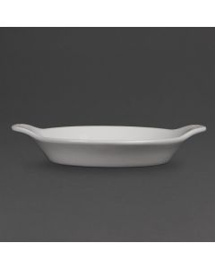 Olympia Whiteware ronde gratineerschalen met handvatten 17x14cm