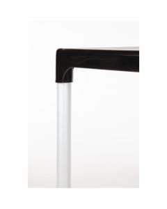 Bolero vierkante zwarte tafel met aluminium poten 75cm