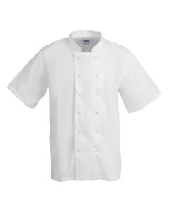 Whites Boston unisex koksbuis korte mouw wit XS