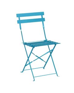 Bolero stalen opklapbare stoelen turquoise (2 stuks)