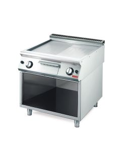 Gastro M 700 gas bakplaat GM70/80 FTRG 2/3 glad 1/3 geribbeld