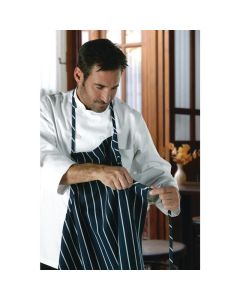 Chef Works Premium geweven schort blauw-wit gestreept