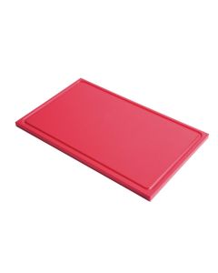 Gastro M GN1/2 HDPE snijplank met sapgeul rood