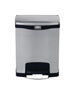 Rubbermaid Slim Jim Front Step pedaalemmer RVS 30L