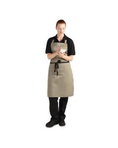 Whites halterschort polyester-katoen olijfgroen