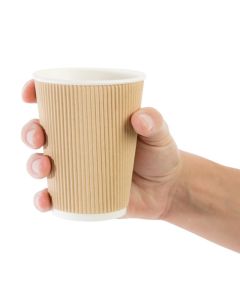 Fiesta Recyclable Hot Cups met gerimpelde wand lichtbruin 34cl x500