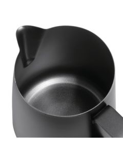 Olympia zwarte melkschuimkan met anti-kleefcoating 34cl
