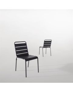 Bolero stalen stoelen grijs (4 stuks)