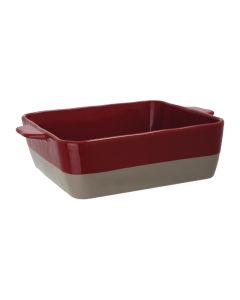 Olympia keramische braadslede rood en taupe 4,2L