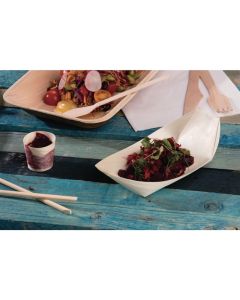 Fiesta Compostable biologisch afbreekbare houten serveerbootjes 250mm (100 stuks)