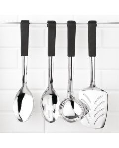 Vogue opscheplepel met zwarte handgreep 34cm